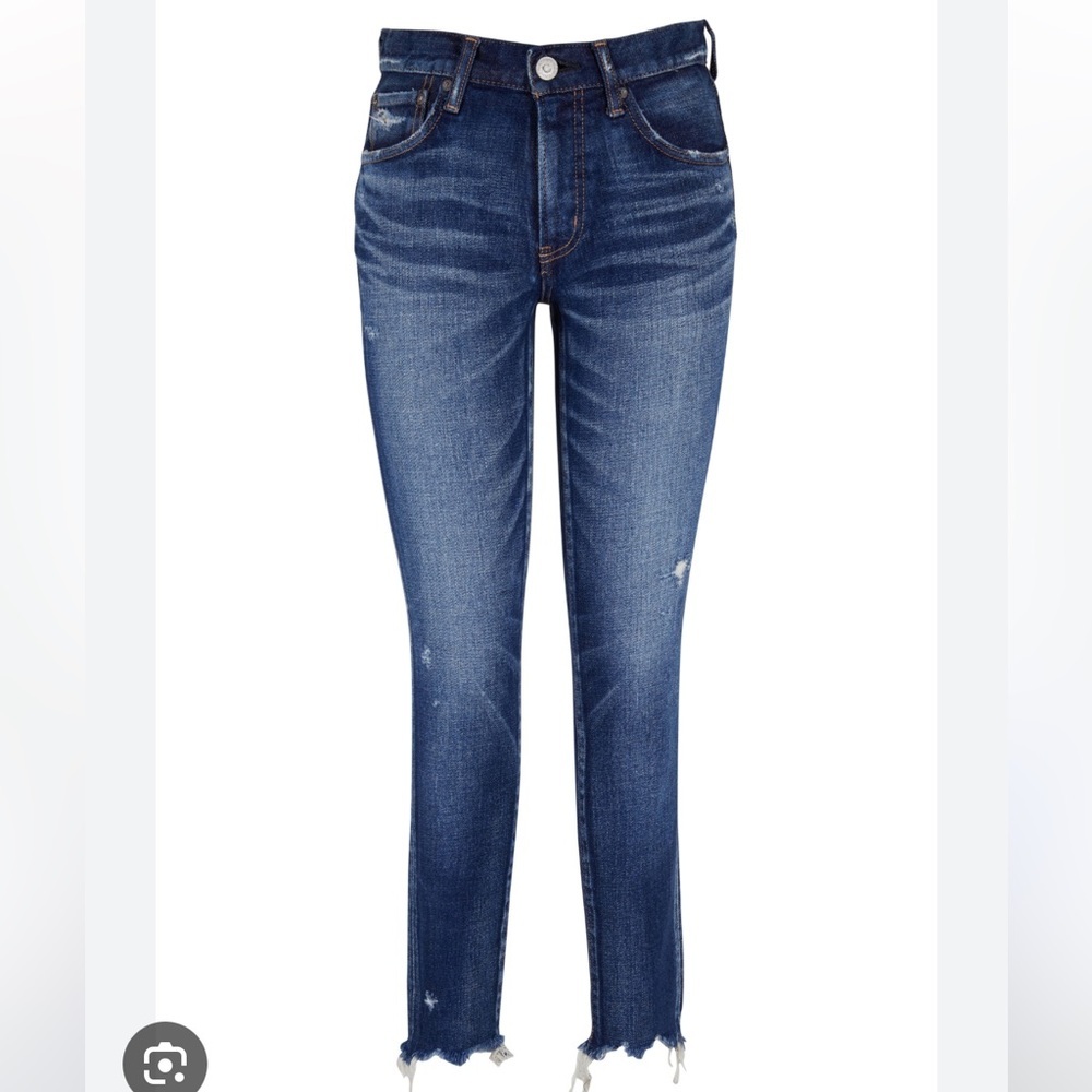 🌟MOUSSY🌟 VINTAGE CHECOTAH SKINNY DISTRESSED STRETCH JEANS BLUE SZ 23